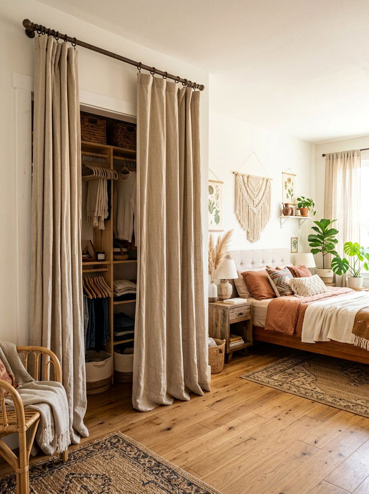 Curtained Closet Opening - 30 bedroom closet ideas