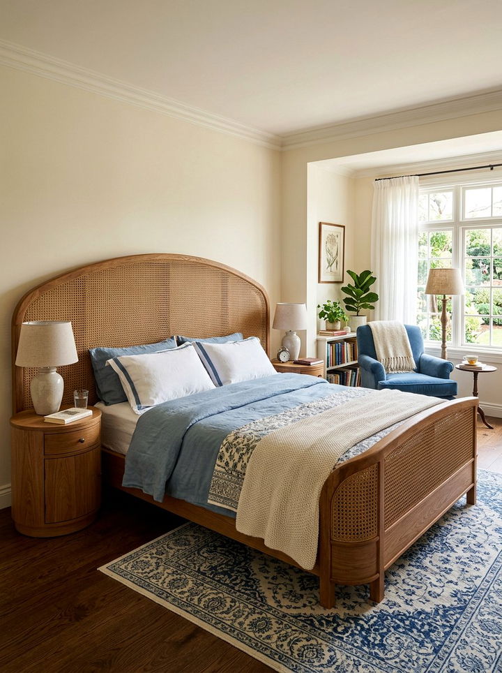 Curved Cane Headboard - 30 bedroom cane headboards