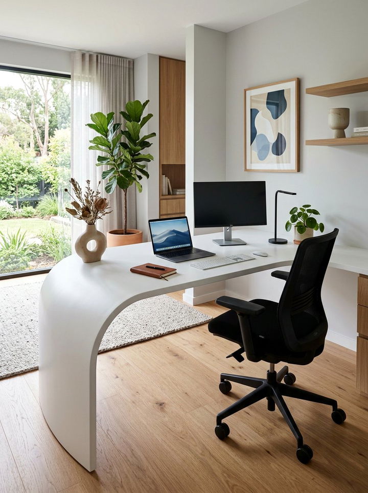 Curved Edge Desk - 30 bedroom study desk ideas
