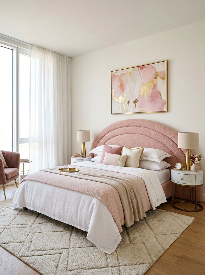 Curved Headboard - 30 bedroom headboard ideas