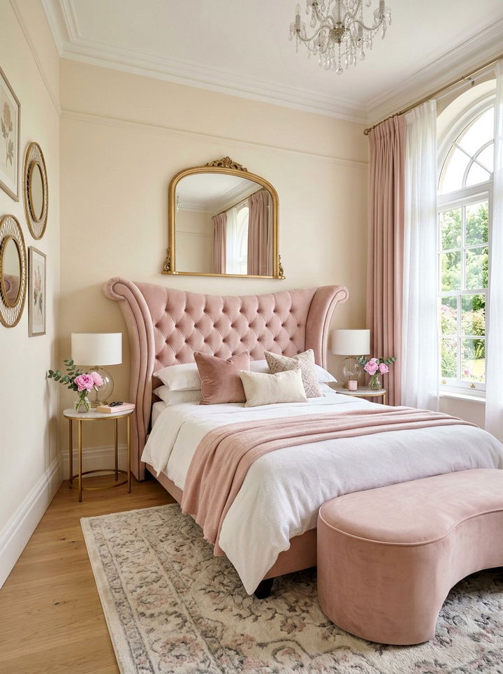 Curved Wingback Headboard - 30 bedroom wingback headboards