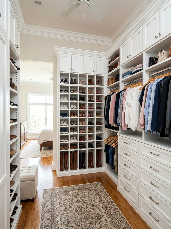 Custom Closet Shoe Organizer - 30 bedroom shoe storage ideas