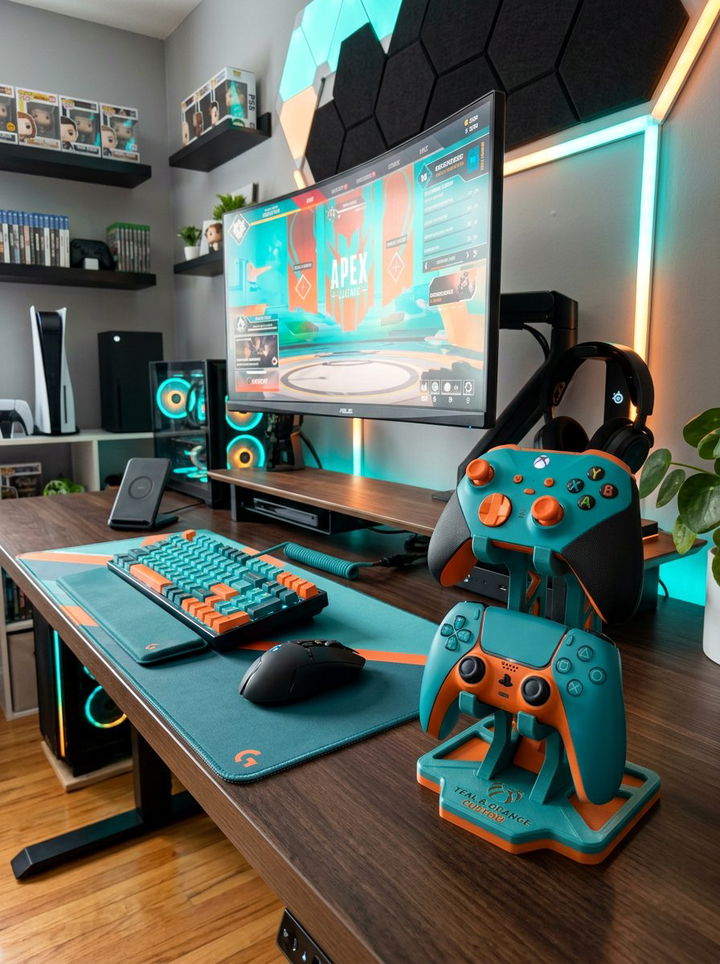 Custom Controller Stand - 30 video game bedroom ideas