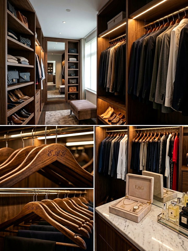 Custom Engraved Hangers - 30 bedroom wooden hangers