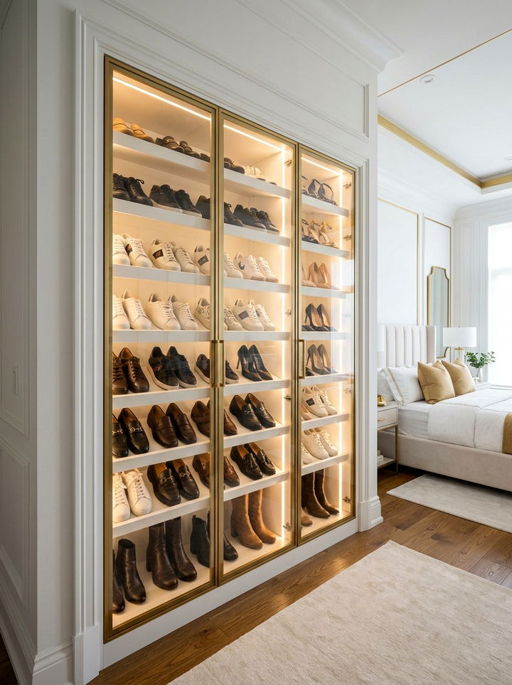 Custom shoe storage cabinet - 30 bespoke bedroom ideas
