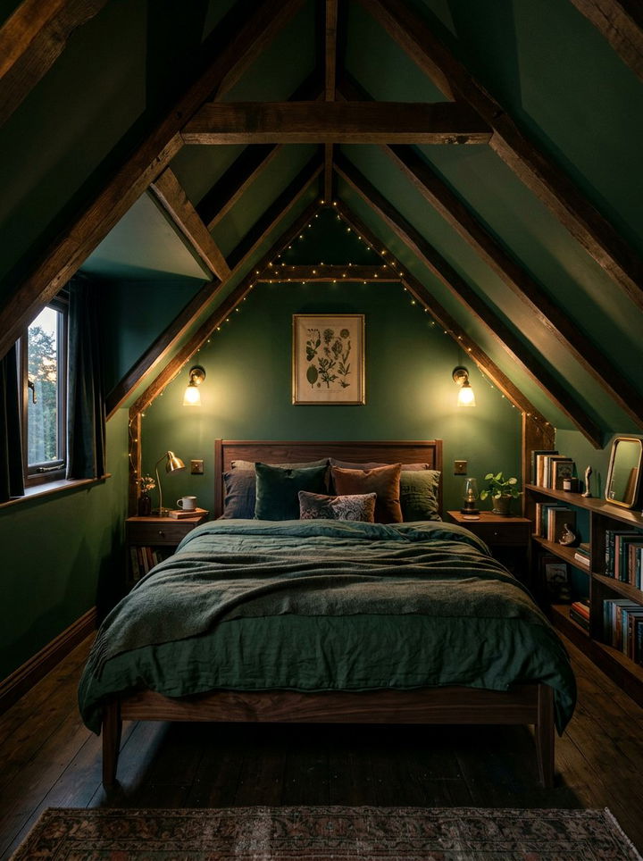DARK ATTIC BEDROOM - 30 attic bedroom ideas