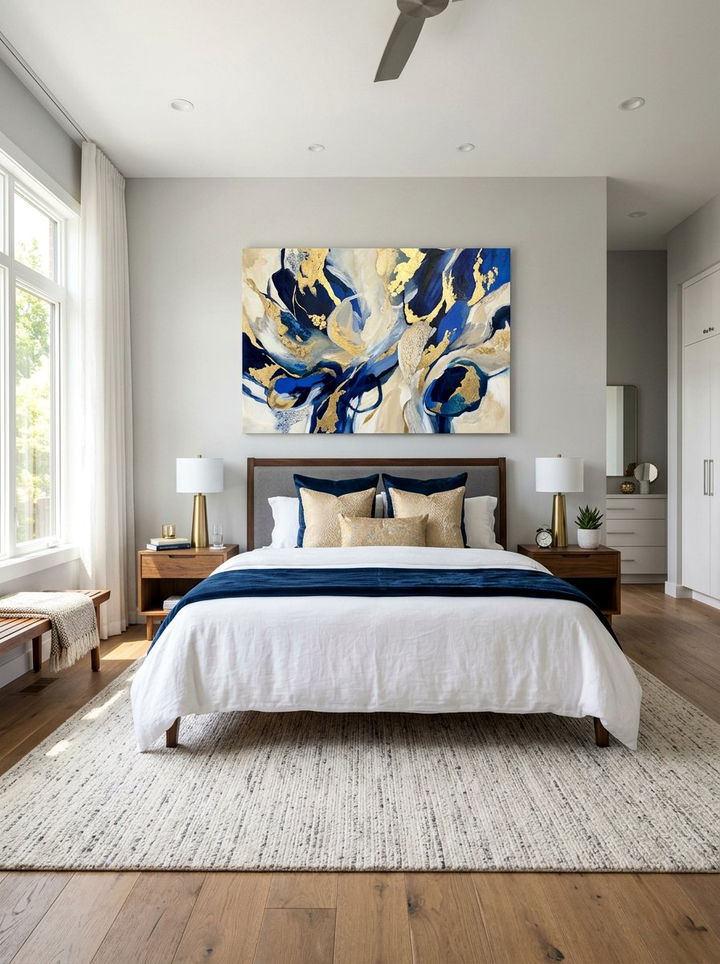 DIY Abstract Canvas Art - 30 DIY bedroom decor ideas