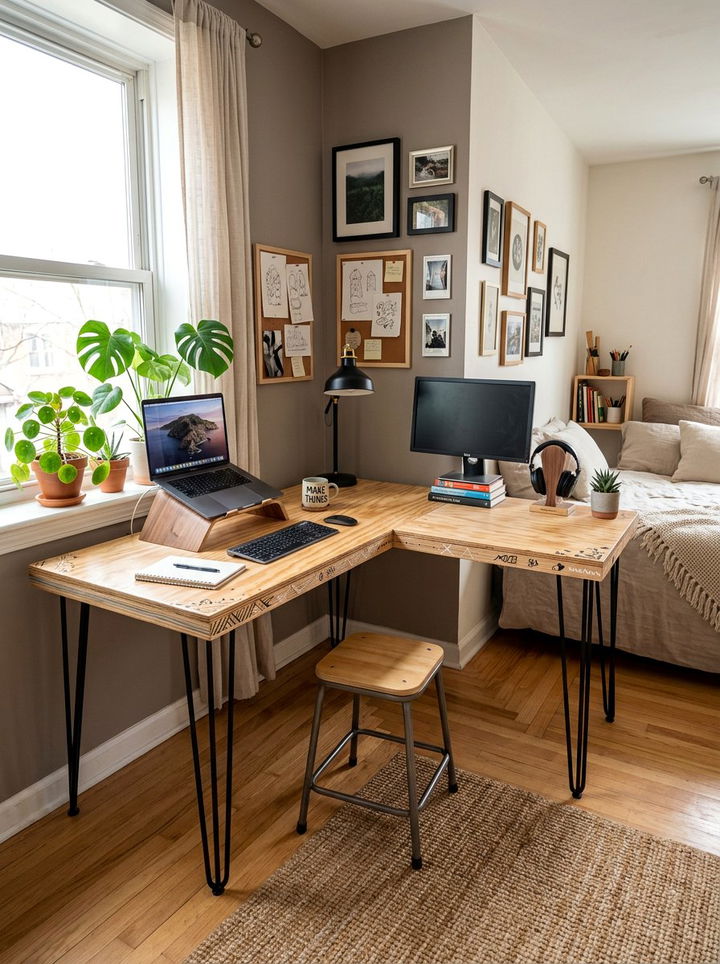 DIY Corner Desk - 30 bedroom corner desk ideas