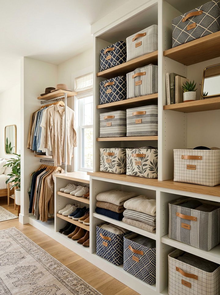 DIY Fabric Storage Bins - 30 DIY bedroom decor ideas