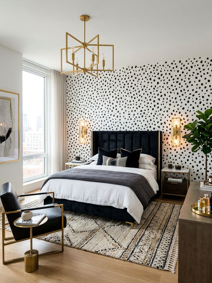 Dalmatian Print Polka Dot Wall - 30 bedroom polka dot walls