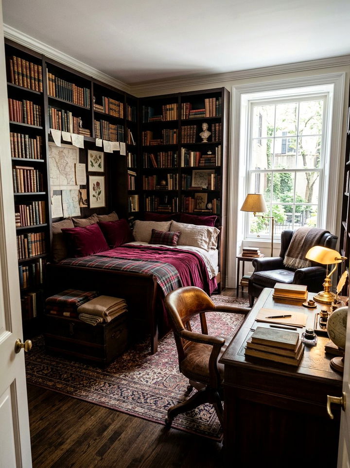 Dark Academia Bedroom - 30 bedroom transformation ideas