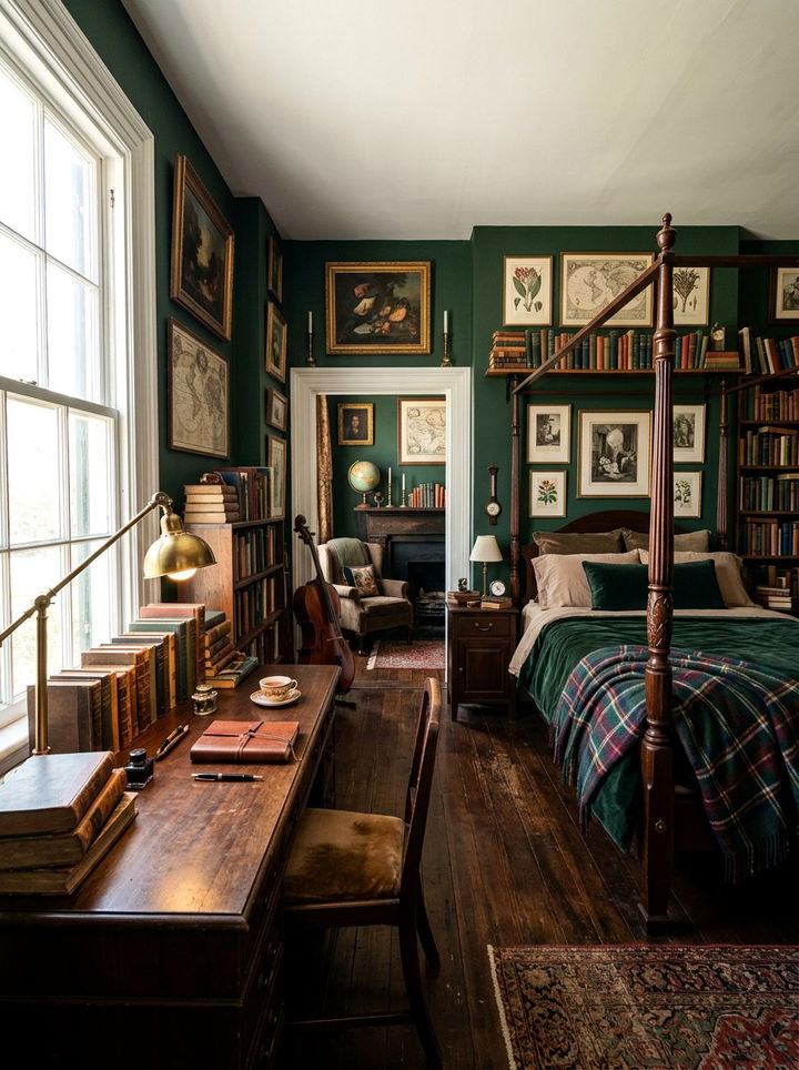 Dark Academia Bedroom - 30 bedroom photography ideas