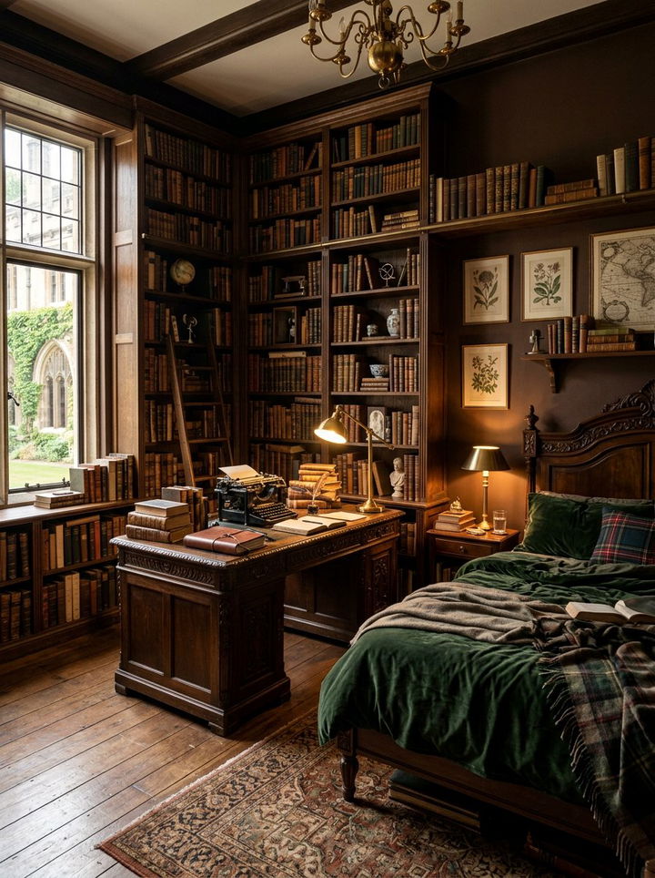 Dark Academia Bedroom - 30 antique bedroom ideas