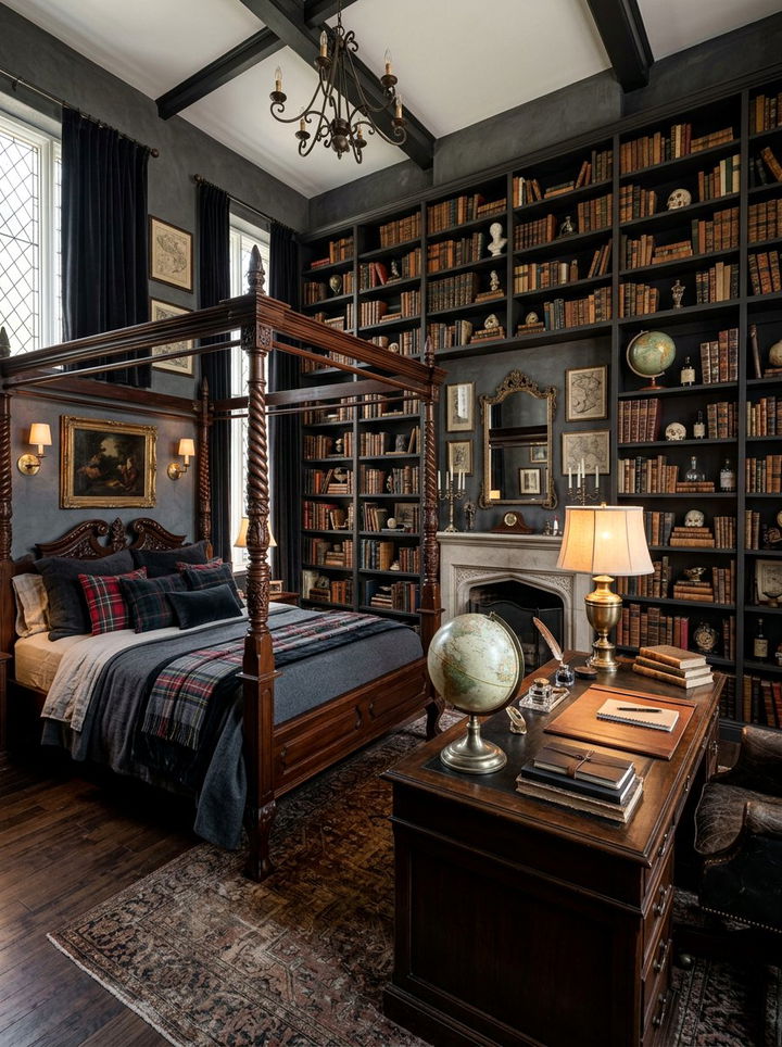 Dark Academia Gothic Bedroom - 30 gothic bedroom ideas