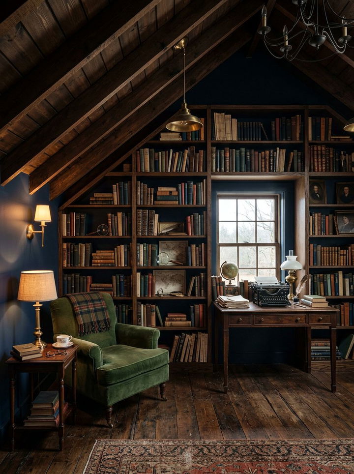 Dark Academic Attic - 30 loft bedroom ideas