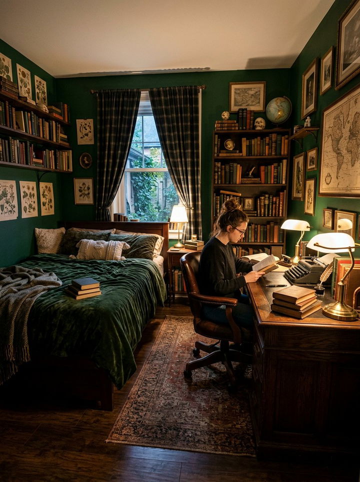 Dark Academy Bedroom Office - 30 bedroom home office ideas