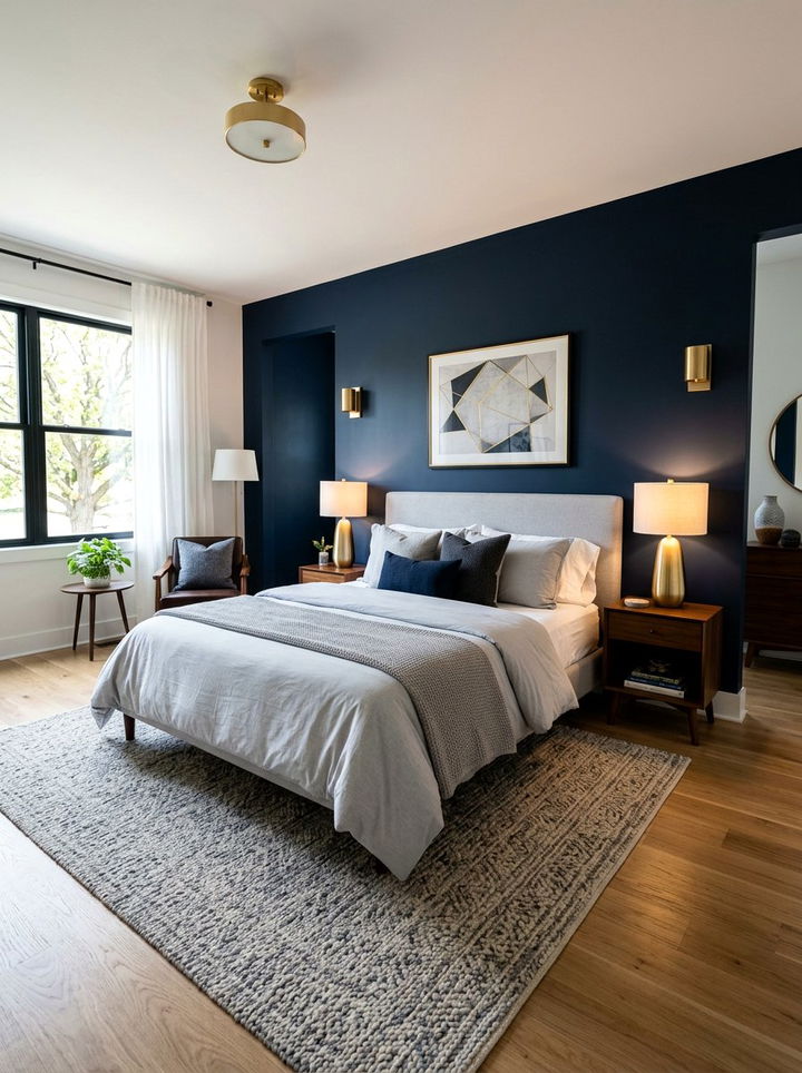 Dark Accent Wall Bedroom - 30 bedroom on a budget ideas