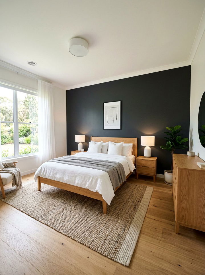 Dark Accent Wall - 30 character home bedroom ideas