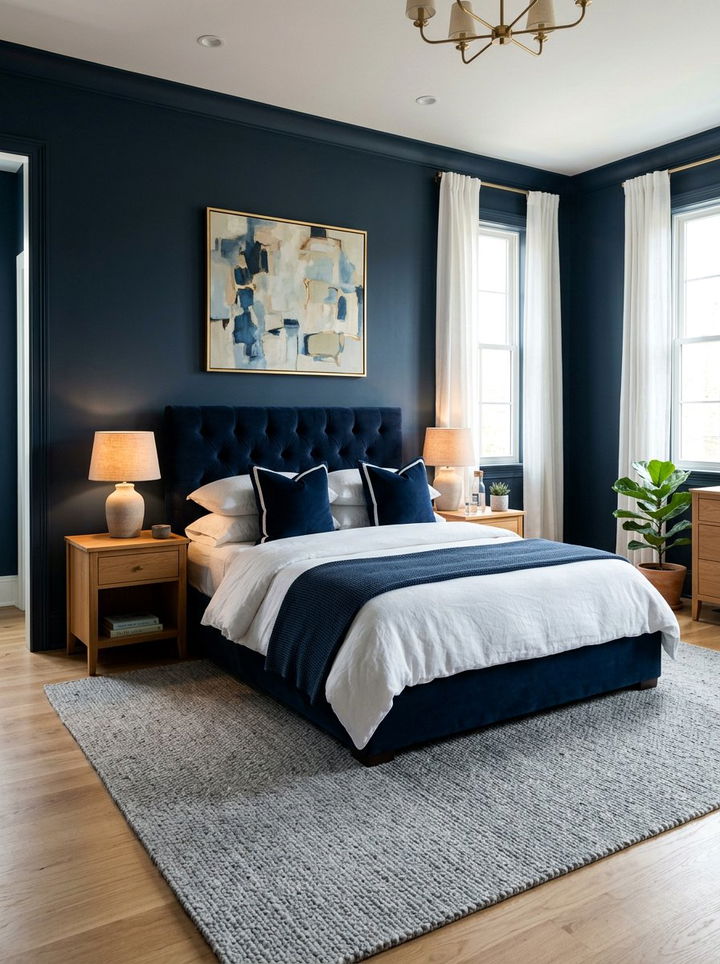 Dark Blue Bedroom - 30 sleep-friendly bedroom ideas