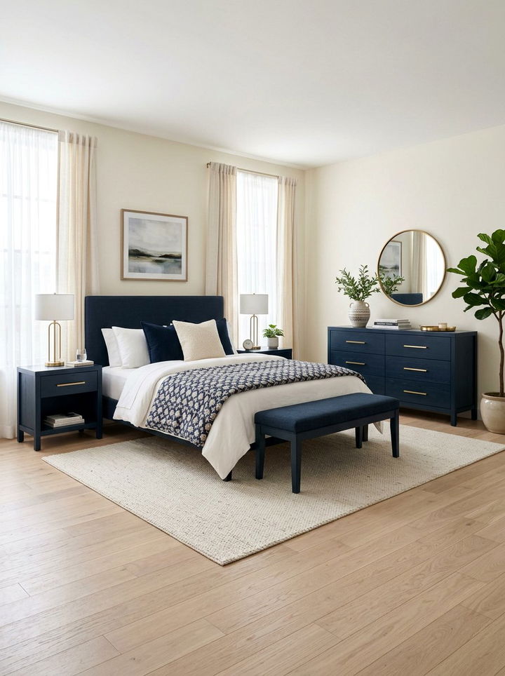 Dark Blue Bedroom Furniture - 30 blue bedroom decor ideas
