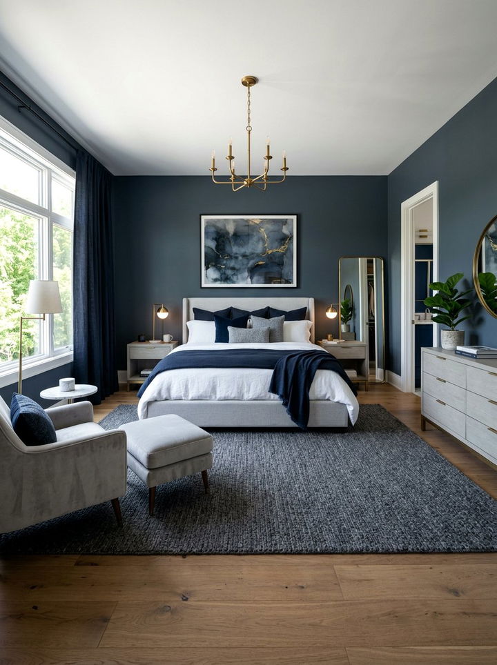 Dark Blue Gray Bedroom - 30 dark neutral bedroom ideas