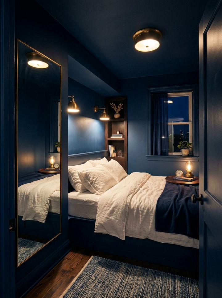 Dark Blue Small Bedroom - 30 blue bedroom design ideas