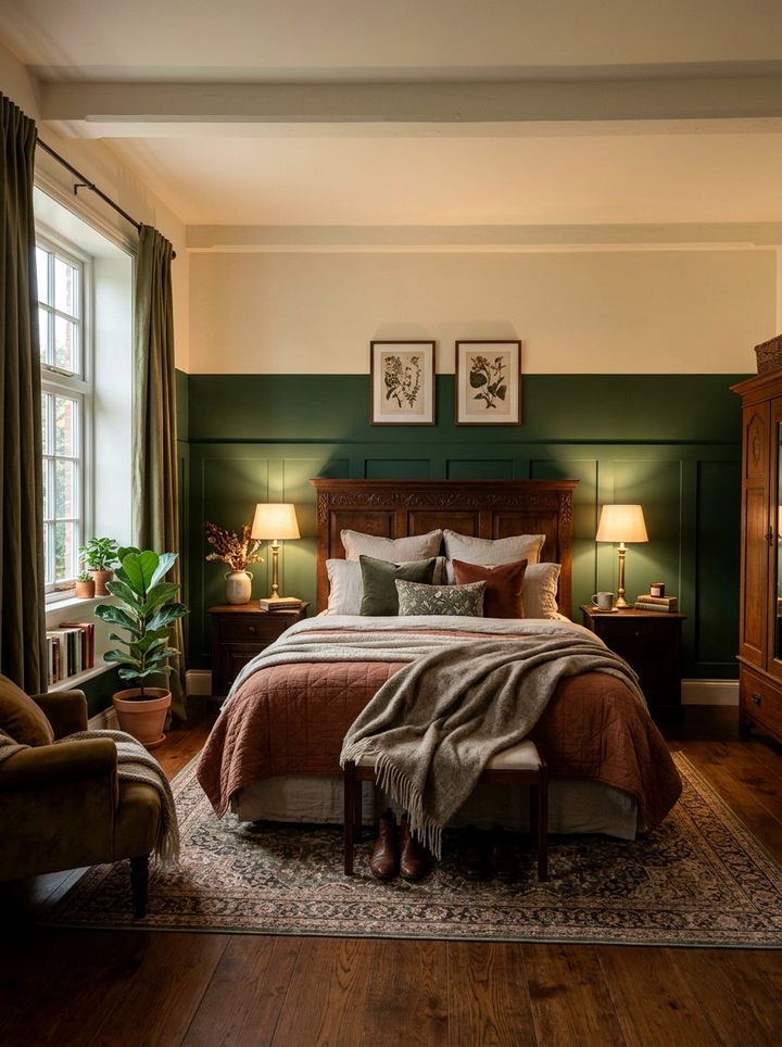 Dark Bottom Light Top Wall - 30 bedroom two tone walls