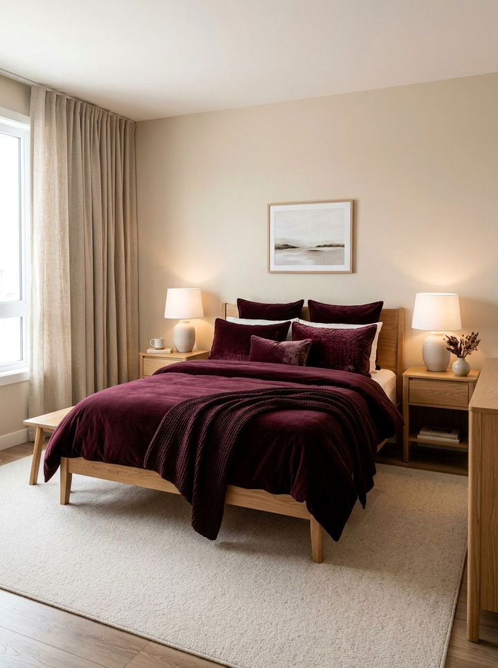 Dark Burgundy Bedding - 30 burgundy bedroom ideas
