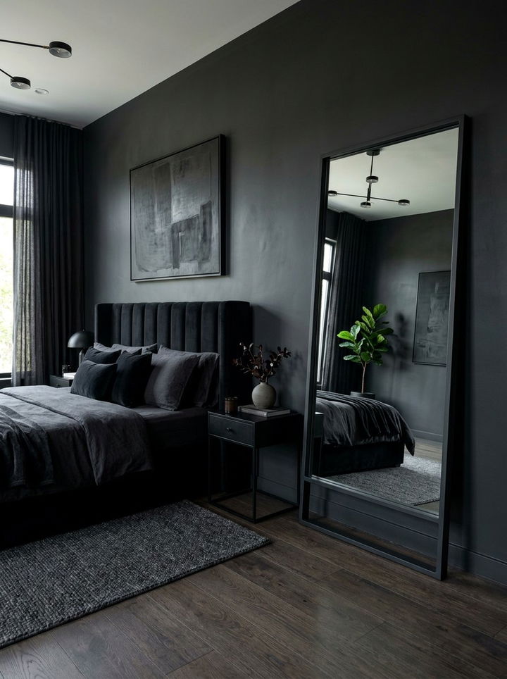 Dark Charcoal Floor Mirror - 30 bedroom full length mirrors