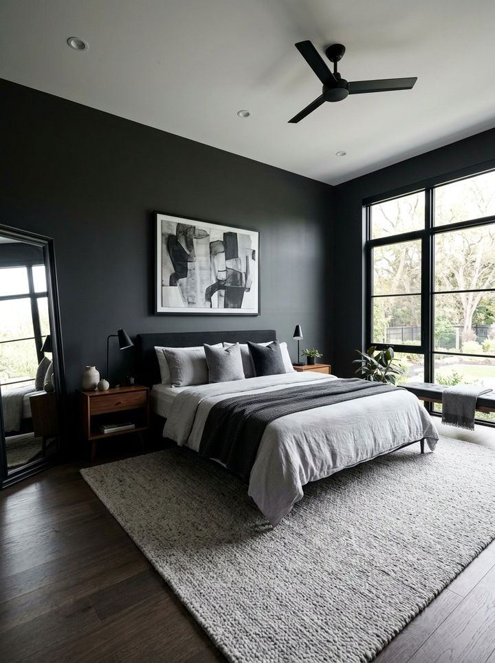 Dark Charcoal Master Bedroom - 30 modern grey bedroom ideas