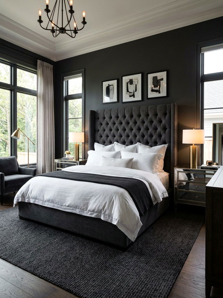 Dark Charcoal Master Bedroom - 30 gray bedroom furniture ideas