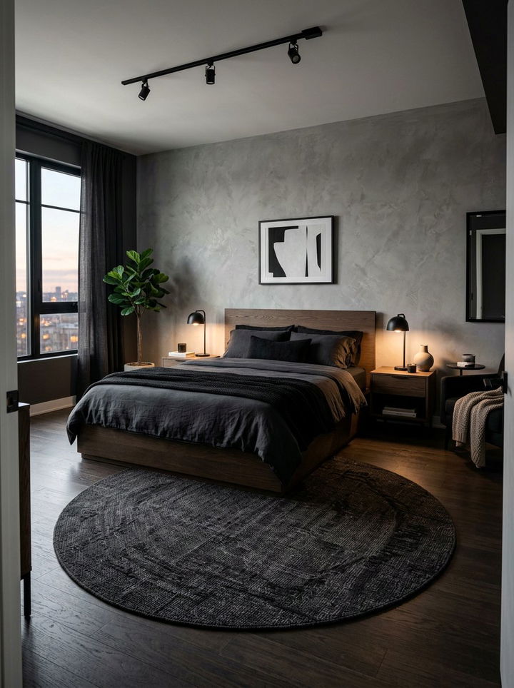 Dark Charcoal Round Rug - 30 bedroom round rugs