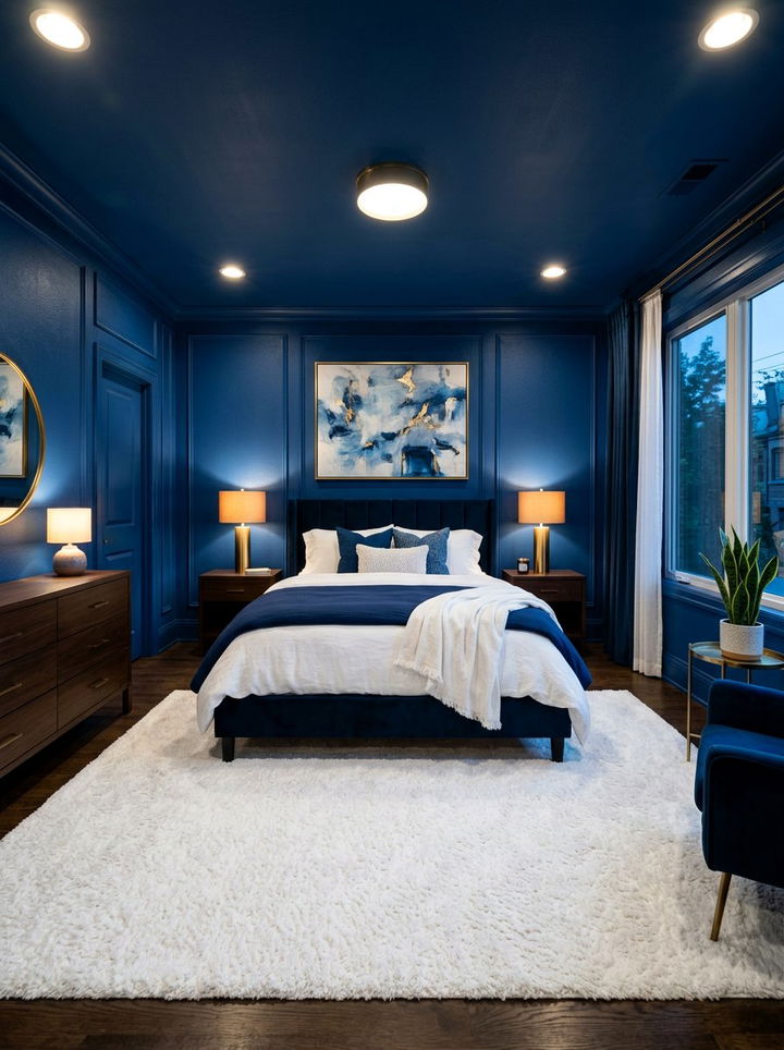 Dark Cobalt Blue Bedroom - 30 cobalt bedroom ideas