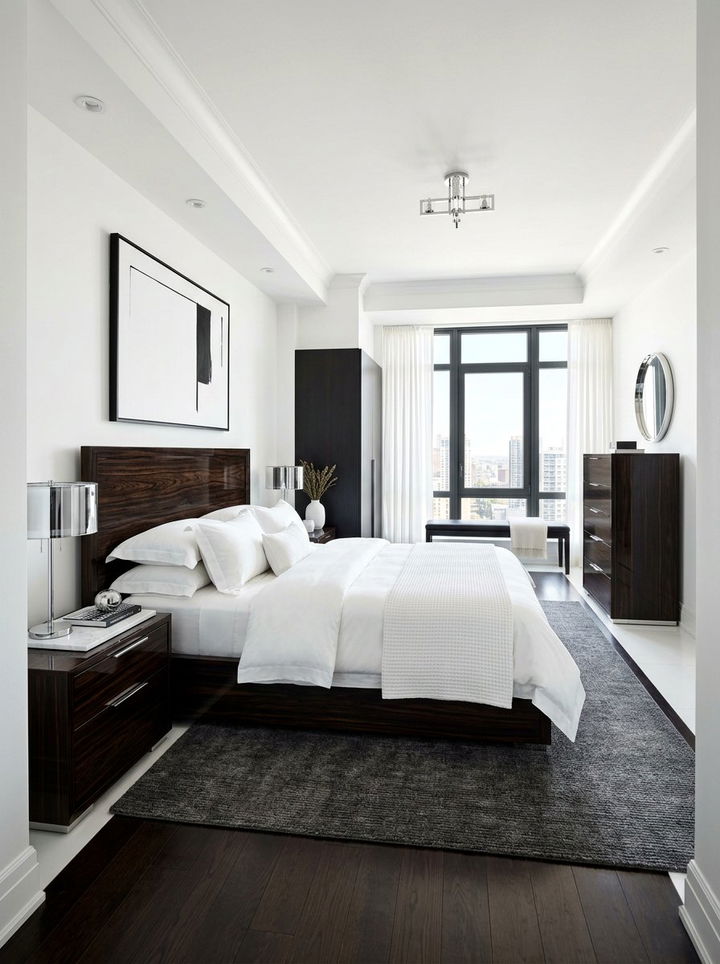 Dark Ebony Wood White Bedroom - 30 white and wood bedroom color combo