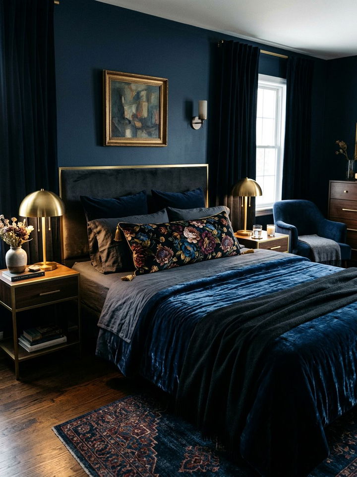 Dark Floral Lumbar Pillow - 30 bedroom lumbar pillows