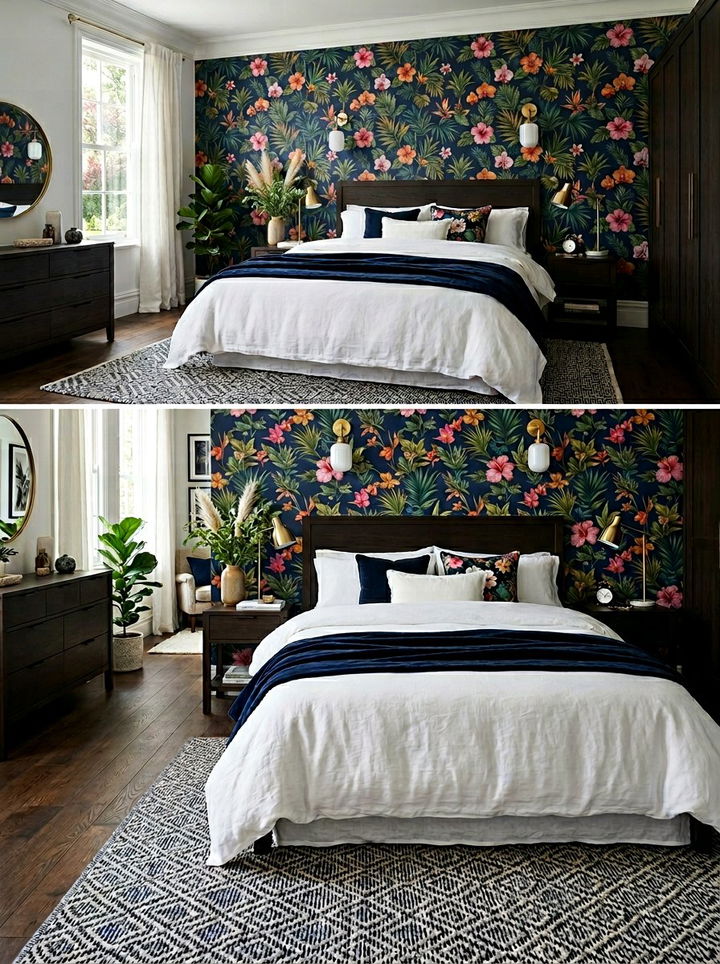 Dark Floral Wallpaper - 30 bedroom floral wallpapers