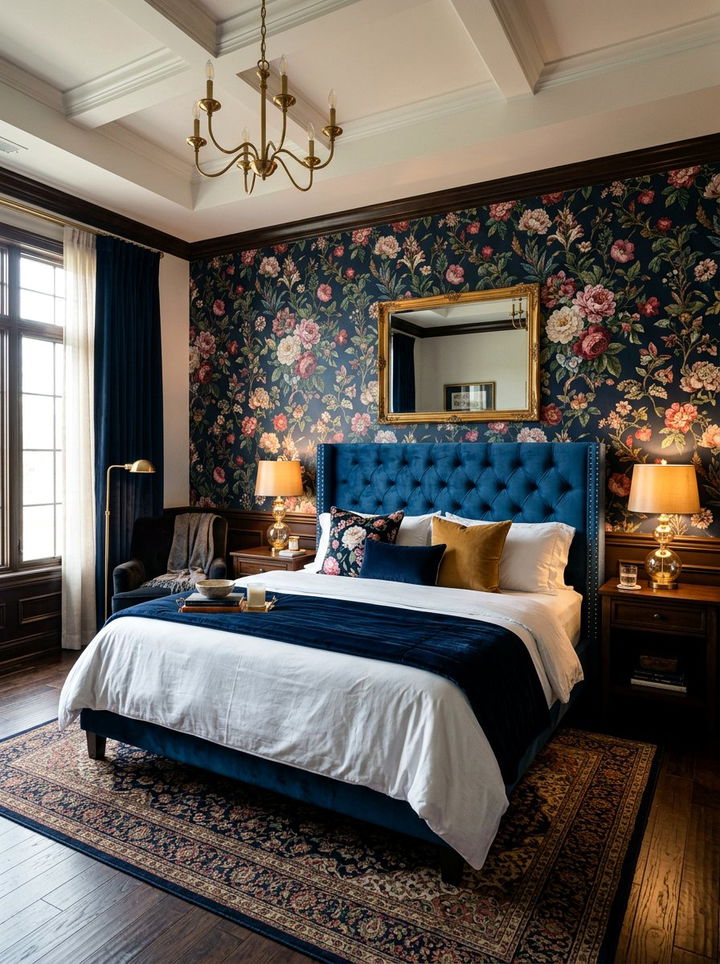Dark Floral Wallpaper - 30 bedroom botanical wallpapers