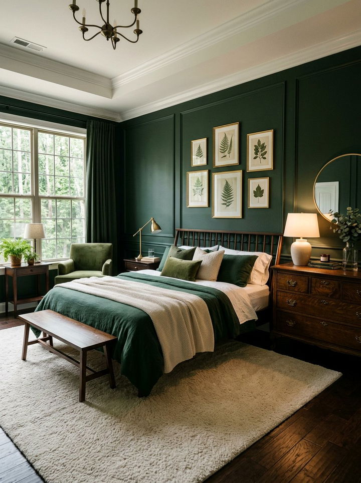 Dark Forest Green Bedroom - 30 cool green bedroom ideas