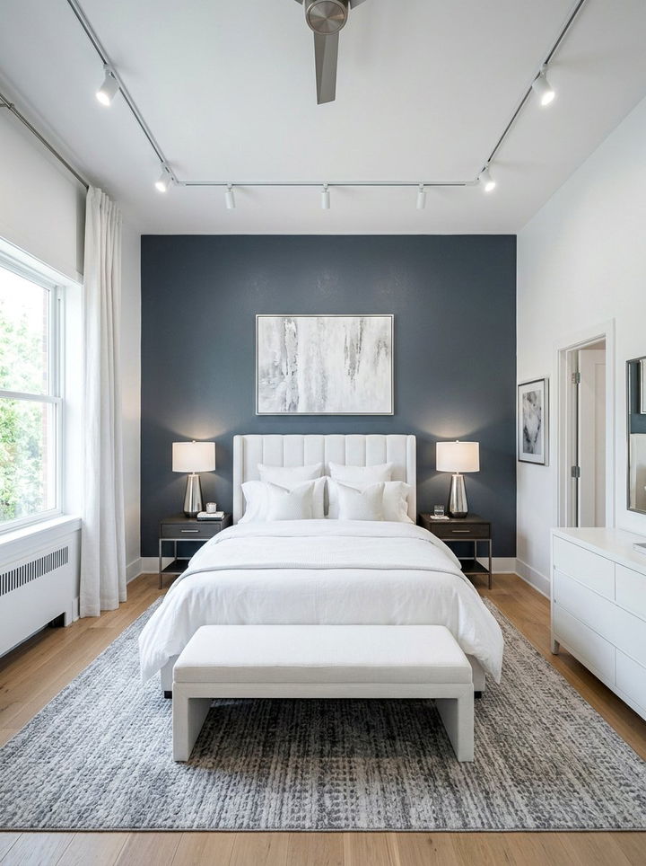 Dark Gray Accent Wall Bedroom - 30 gray and white bedroom ideas