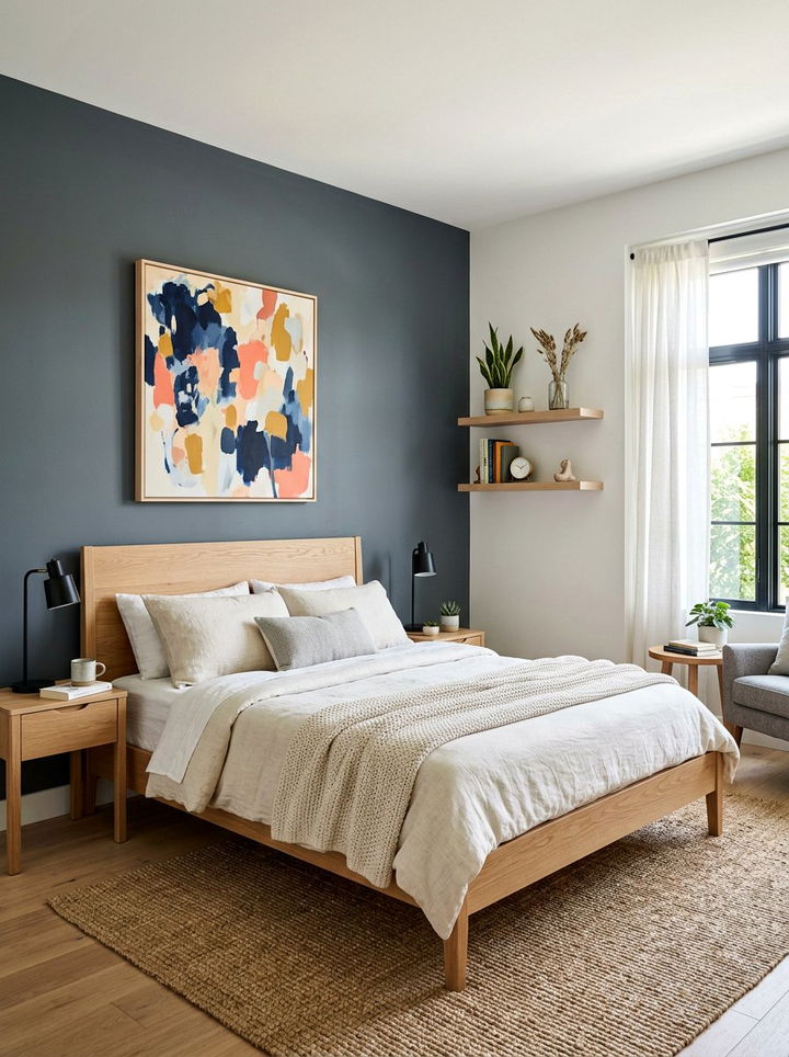 Dark Gray Accent Wall Bedroom - 30 contemporary gray bedroom ideas