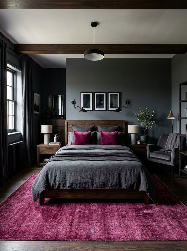 Dark Gray And Magenta Room - 30 magenta bedroom ideas