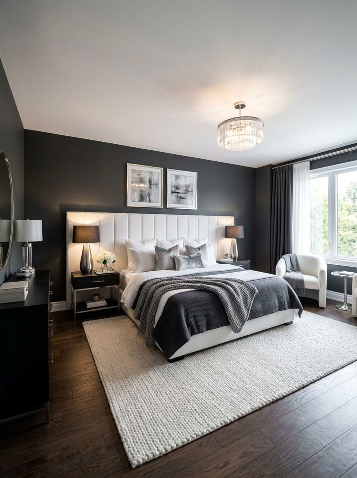 Dark Gray And White Bedroom - 30 gray and white bedroom color combo
