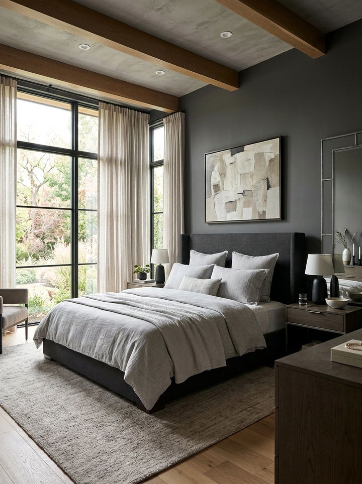 Dark Gray Bedroom - 30 dark neutral bedroom ideas