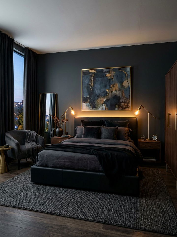 Dark Gray Bedroom - 30 gray bedroom design ideas