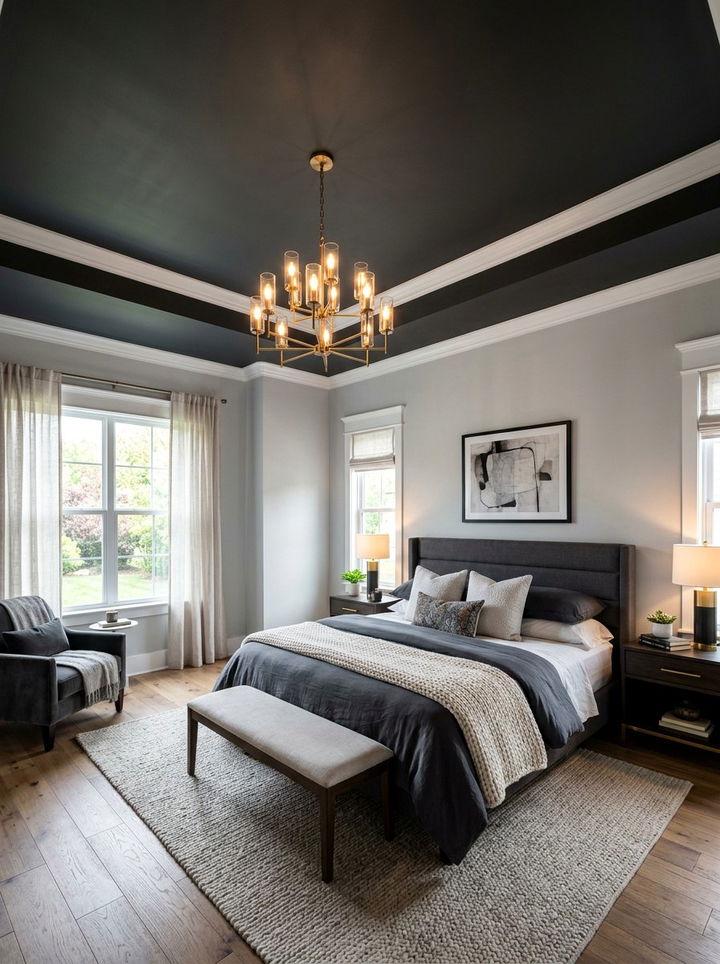 Dark Gray Ceiling Bedroom - 30 contemporary gray bedroom ideas