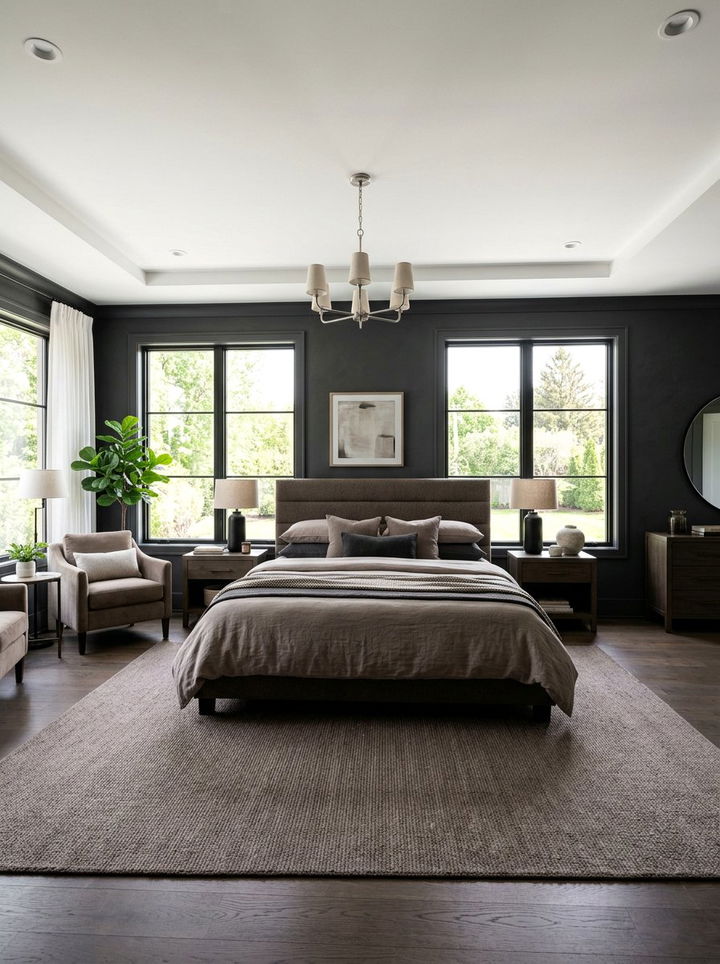 Dark Gray Master Bedroom - 30 bedroom charcoal walls