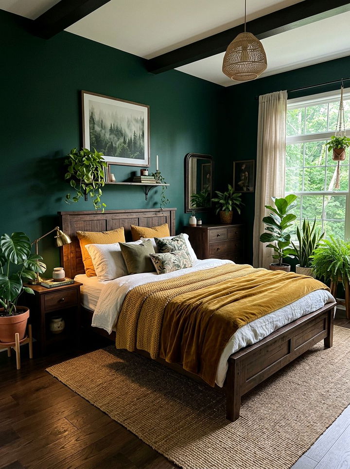 Dark Green And Mustard Yellow Bedroom - 30 mustard yellow bedroom ideas