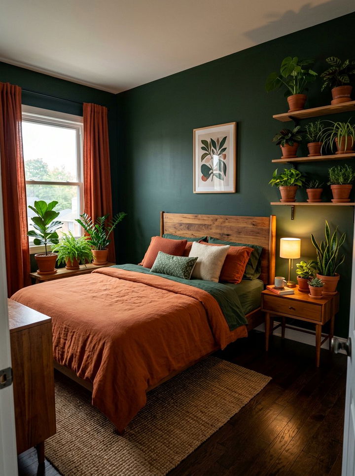 Dark Green Bedroom - 30 bohemian green bedroom ideas