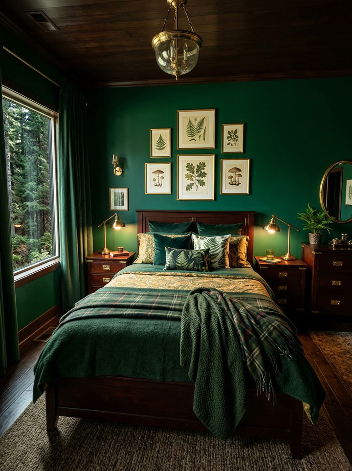 Dark Green Forest Bedroom - 30 bedroom inspiration boards