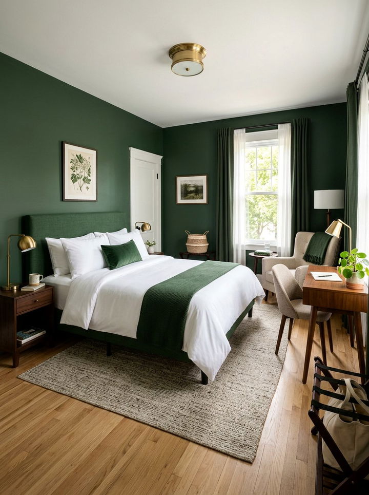 Dark Green Guest Bedroom - 30 dark green bedroom ideas